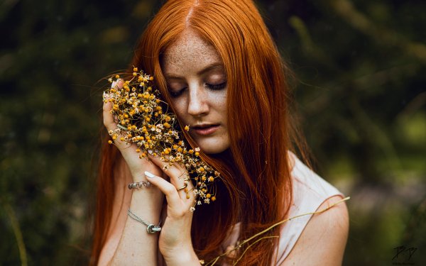 Women Mood Model Freckles Redhead HD Wallpaper | Background Image