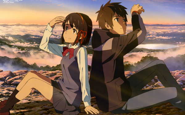 Anime Your Name. Taki Tachibana Mitsuha Miyamizu Kimi No Na Wa. HD Wallpaper | Background Image
