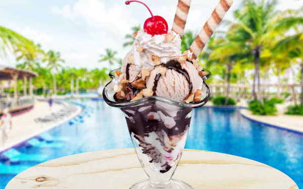 dessert sundae pool cream cherry summer food ice cream HD Desktop Wallpaper | Background Image