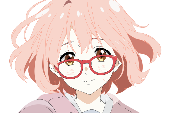 Anime Beyond the Boundary Mirai Kuriyama Face Blush Glasses Short Hair Pink Hair Yellow Eyes HD Wallpaper | Background Image