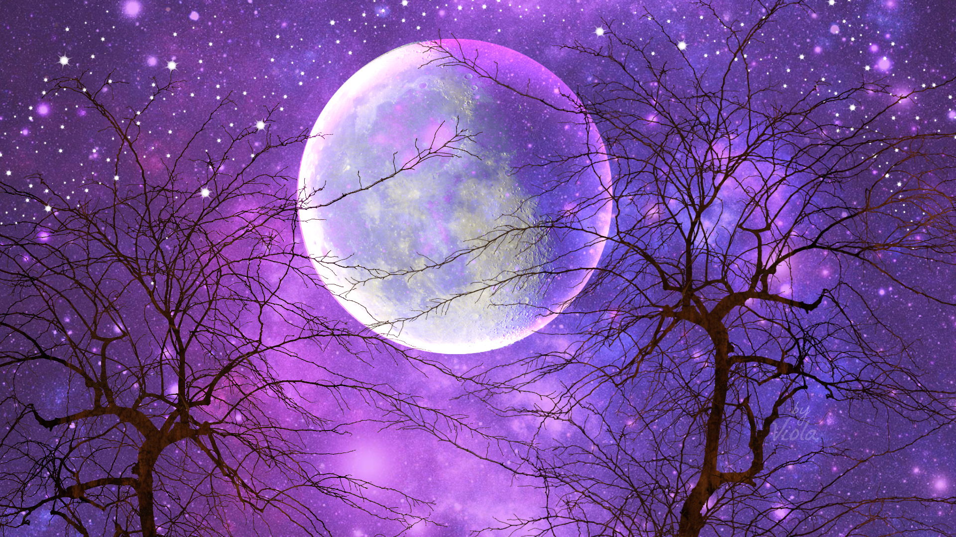 Artistic Moon (1920x1080)  Galaxy wallpaper, Desktop wallpaper