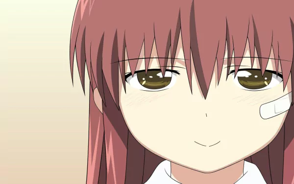 HD PC desktop wallpaper featuring Riko Suminoe from the anime KissXSis, showing a close-up of her face with a neutral expression and a small bandage on her cheek.