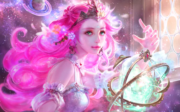 pink hair fantasy woman HD Desktop Wallpaper | Background Image