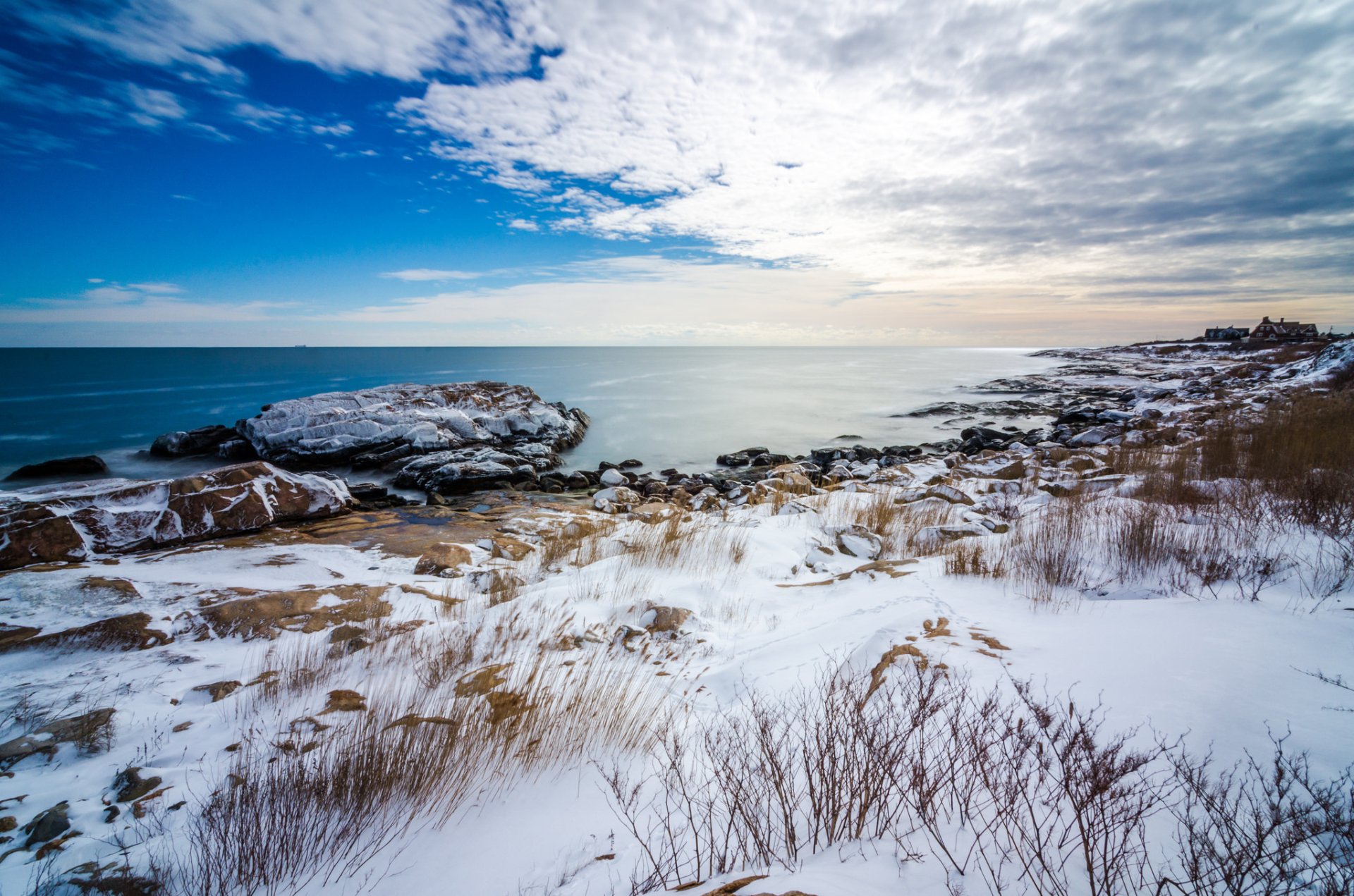 Download Snow Nature Horizon Cloud Sky Ocean HD Wallpaper