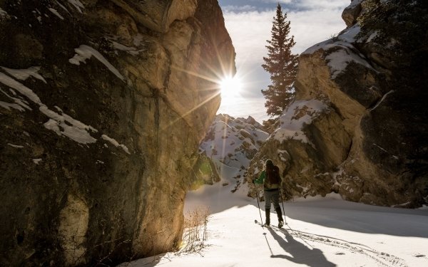 Sports Skiing Snow Sunbeam Mountain Yellowstone Wilderness HD Wallpaper | Background Image