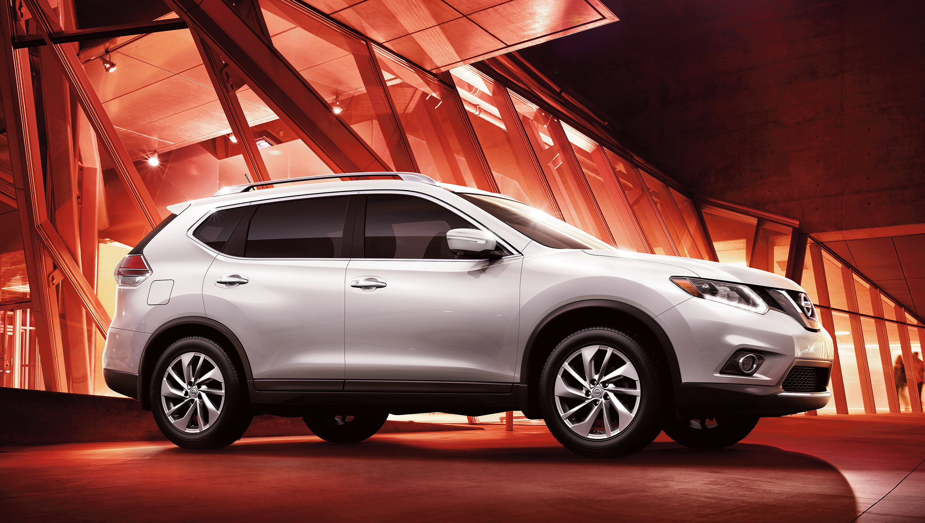 Download White Car SUV Car Nissan Vehicle Nissan Rogue HD Wallpaper