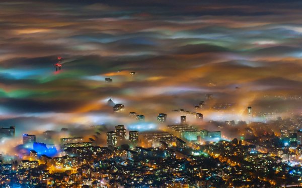 Man Made Sofia Cities Bulgaria Panorama Fog Light Cityscape City Aerial HD Wallpaper | Background Image