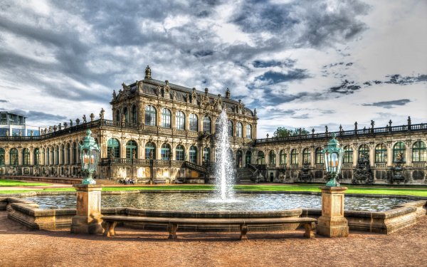 Man Made Zwinger (Dresden) Palaces Germany Dresden Fountain Palace Building Zwinger Palace Architecture HD Wallpaper | Background Image