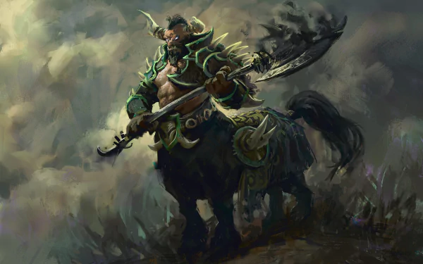 axe horns warrior centaur Centaur Warrunner (DotA 2) video game DotA 2 HD Desktop Wallpaper | Background Image