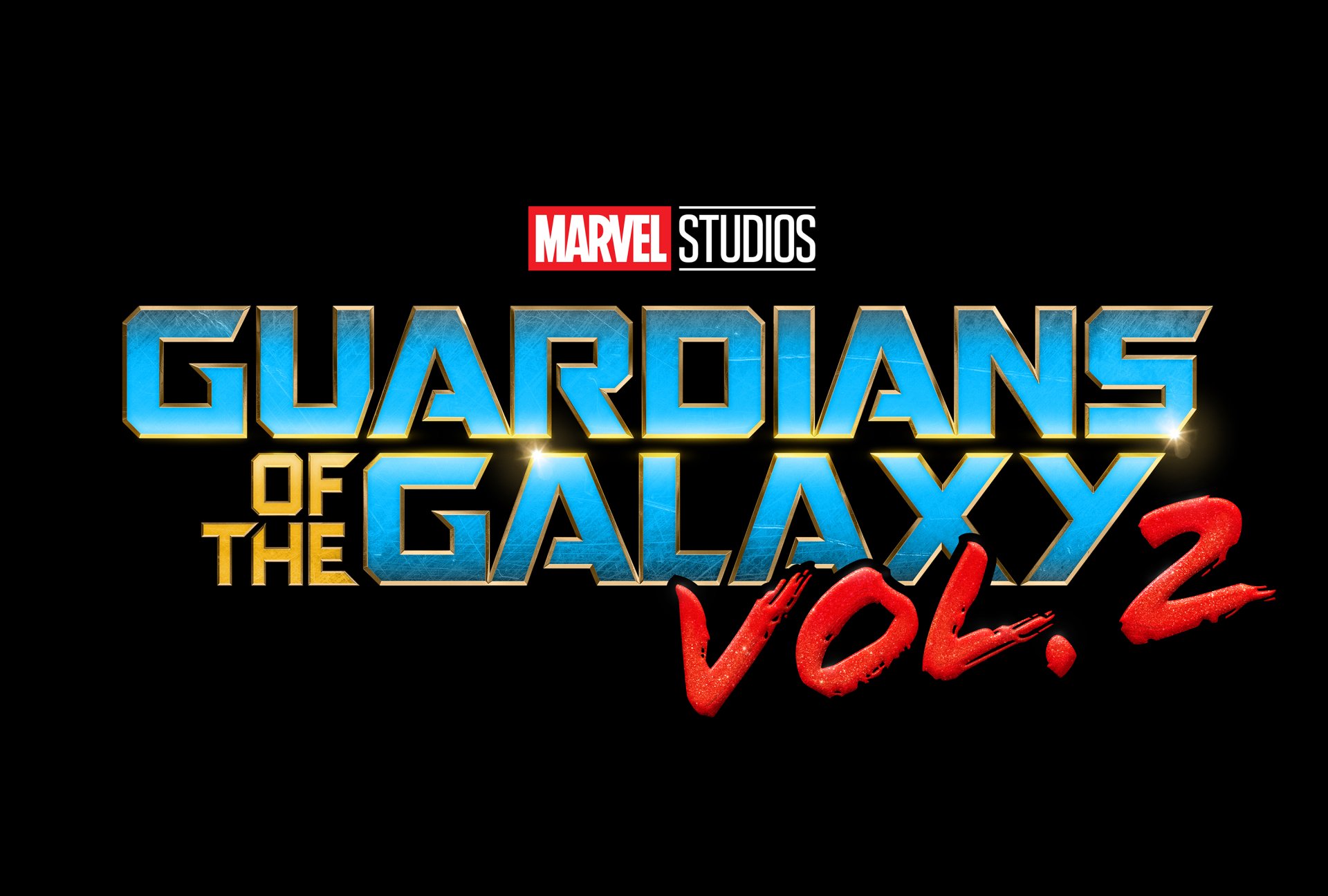 HD wallpaper featuring the logo of Marvel Studios' Guardians of the Galaxy Vol. 2, showcasing vibrant colors and bold typography against a dark background.