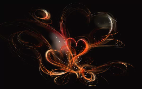 orange (Color) sparkles artistic heart HD Desktop Wallpaper | Background Image