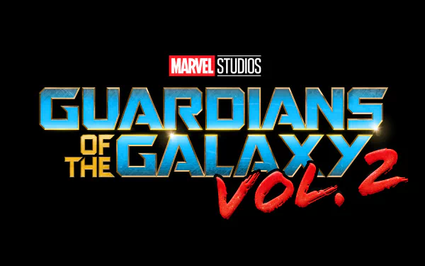 HD wallpaper featuring the logo of Marvel Studios' Guardians of the Galaxy Vol. 2, showcasing vibrant colors and bold typography against a dark background.