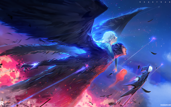 Anime Howl's Moving Castle Wings Sky HD Wallpaper | Background Image