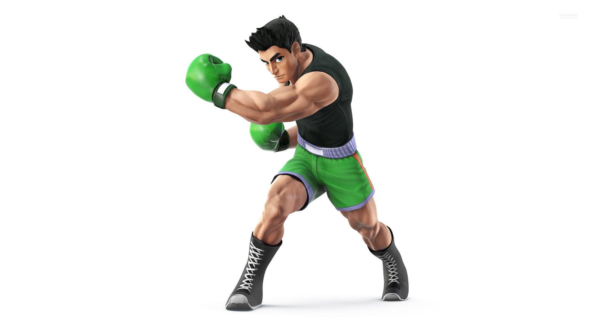 HD desktop wallpaper featuring Little Mac from Punch-Out!! in a fighting pose, from Super Smash Bros. for Nintendo 3DS and Wii U.