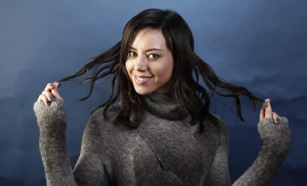 smile brown eyes brunette American actress Celebrity Aubrey Plaza HD Desktop Wallpaper | Background Image