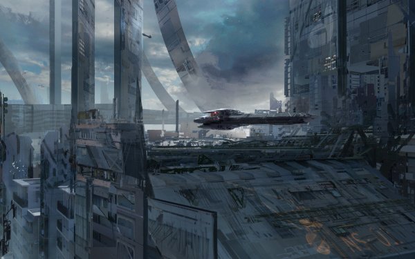 Sci Fi City Futuristic City Vehicle Building HD Wallpaper | Background Image