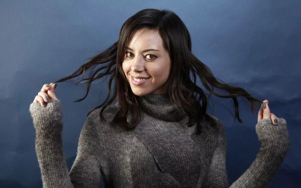 smile brown eyes brunette American actress Celebrity Aubrey Plaza HD Desktop Wallpaper | Background Image