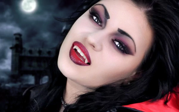 fangs moon night fantasy vampire HD Desktop Wallpaper | Background Image