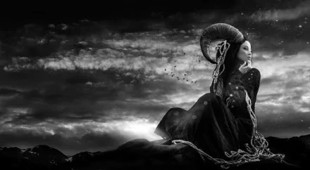 horns fantasy demon HD Desktop Wallpaper | Background Image