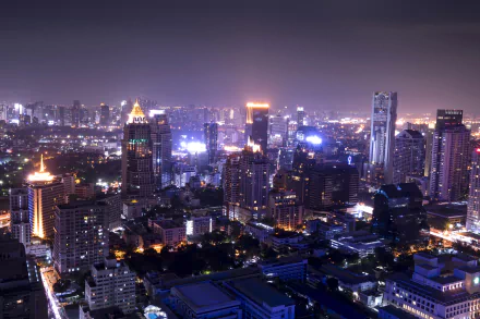skyscraper building cityscape South Africa Johannesburg night man made city HD Desktop Wallpaper | Background Image
