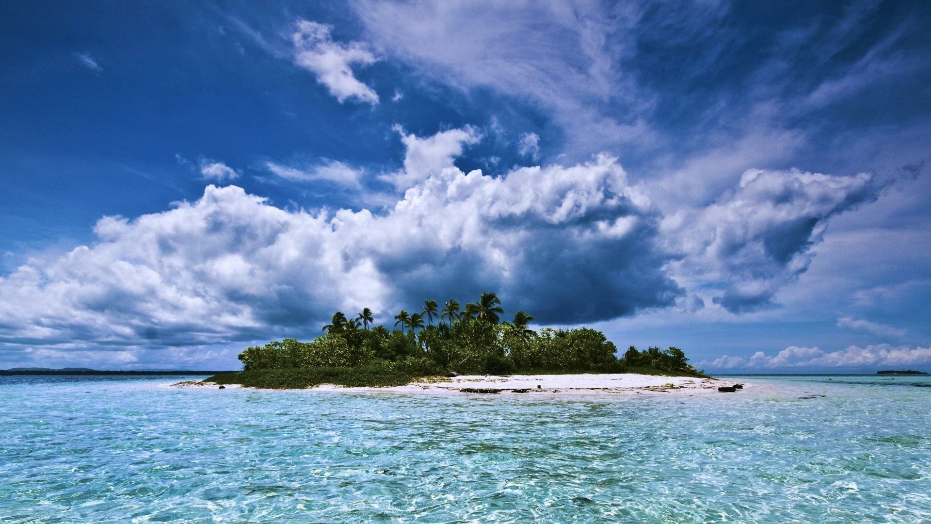 Download Cloud Sea Ocean Palm Tree Nature Island  HD Wallpaper