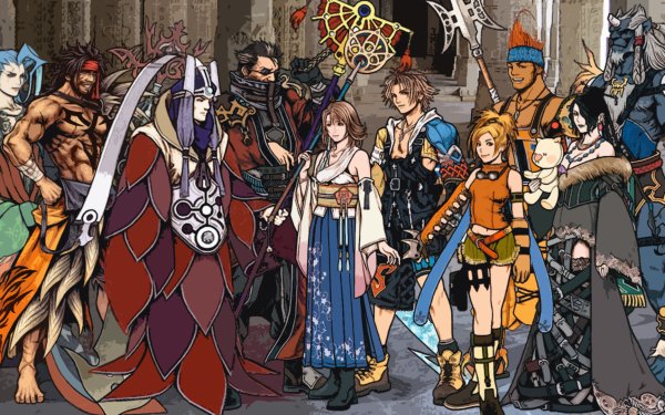 Video Game Final Fantasy X Final Fantasy Tidus Jecht Yuna Rikku Seymour Guado Auron Lulu Kimahri Ronso Braska Wakka HD Wallpaper | Background Image