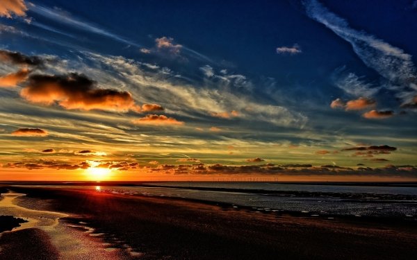 Earth Ocean Nature Beach Horizon Sky Cloud Sunrise HD Wallpaper | Background Image