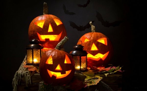 Holiday Halloween Jack-O'-Lantern Leaf Lantern HD Wallpaper | Background Image