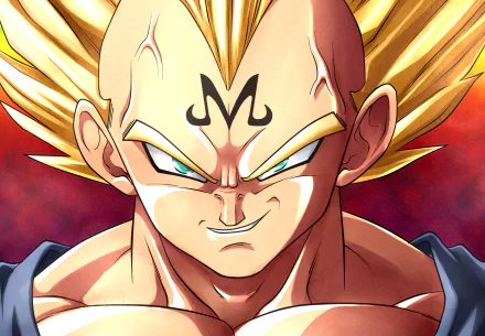 High-definition wallpaper featuring Vegeta from Dragon Ball Z, showcasing his signature confident expression and iconic spiky, golden hair against a vibrant background.