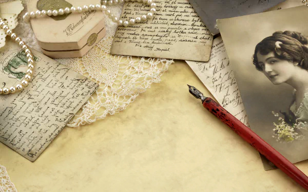 pearl letter retro artistic vintage HD Desktop Wallpaper | Background Image