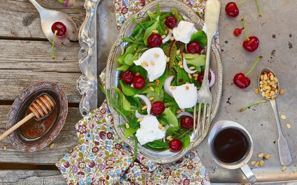 Food Salad Still Life Cherry HD Wallpaper | Background Image