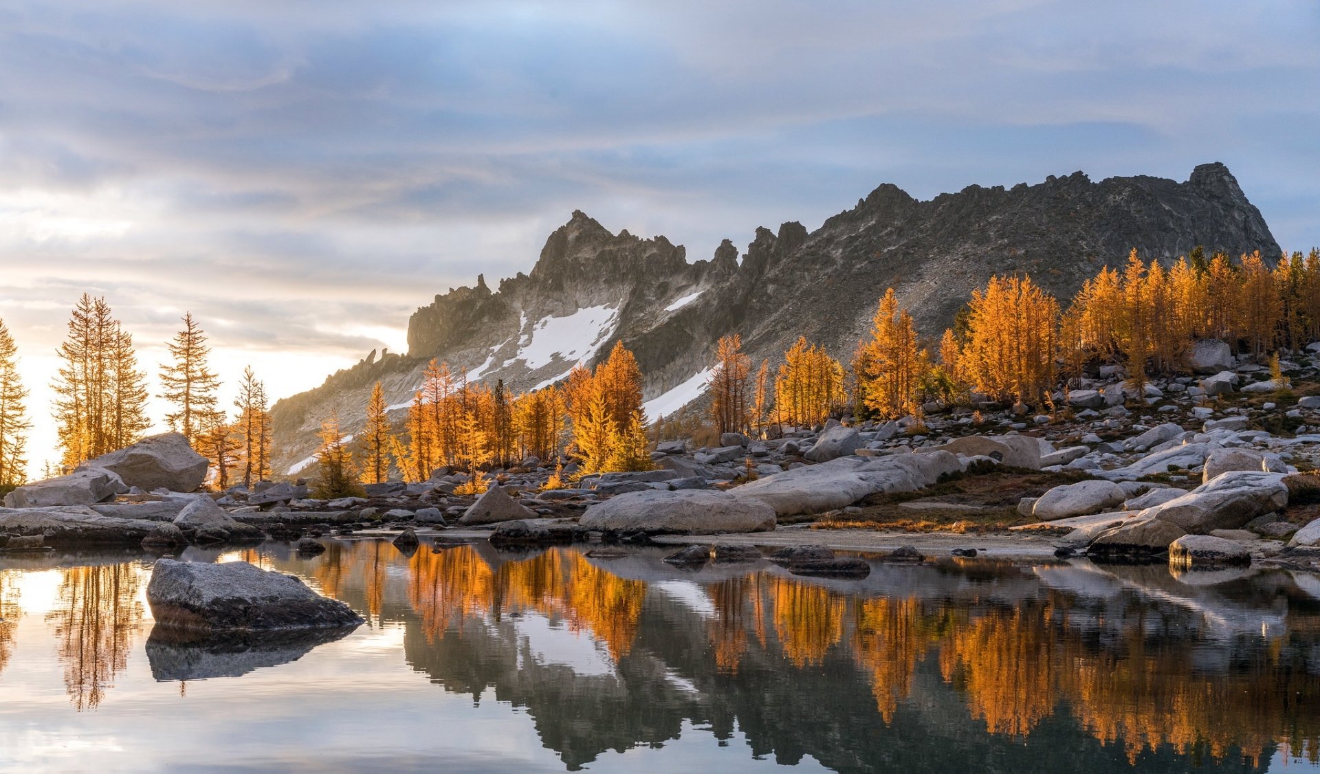 Download Mountain Fall Tree Nature Reflection HD Wallpaper