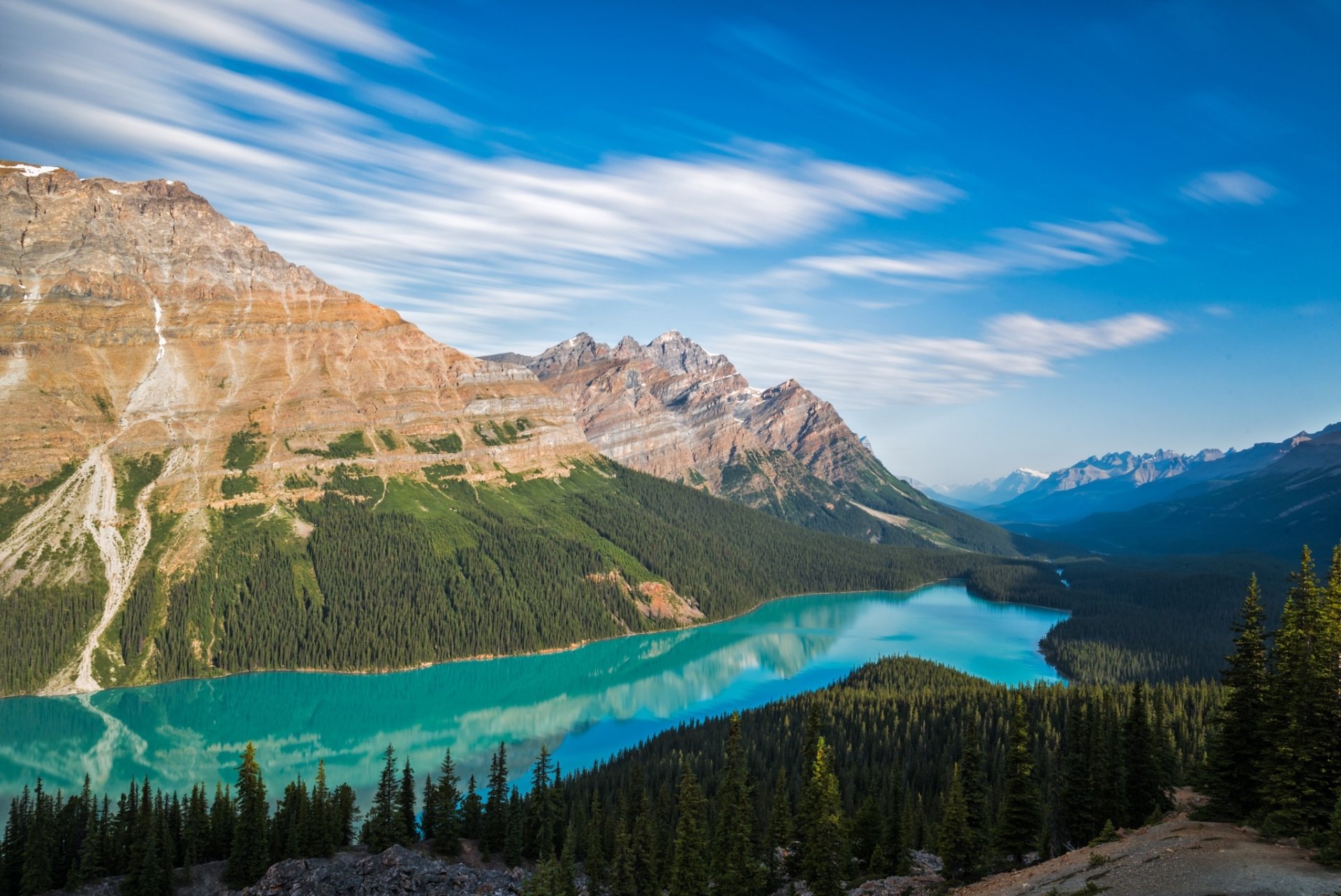 Download Panorama Forest Landscape Mountain Canada Lake Nature Peyto ...