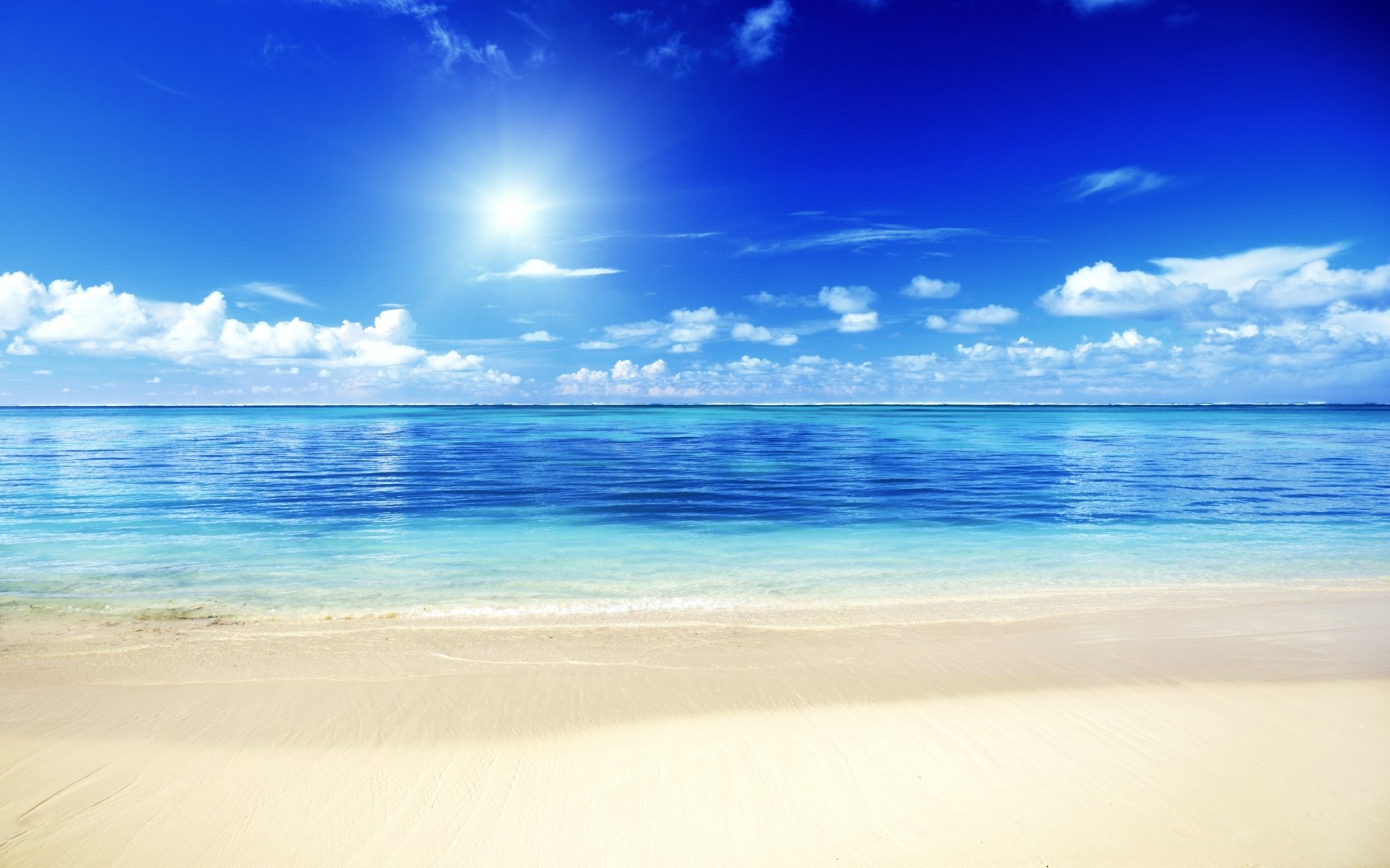 Download Horizon Sunshine Sun Sea Ocean Tropical Nature Beach HD Wallpaper