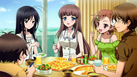 Takumu Mayuzumi Fuuko Kurasaki Chiyuri Kurashima Haruyuki Arita Kuroyukihime (Accel World) Anime Accel World HD Desktop Wallpaper | Background Image