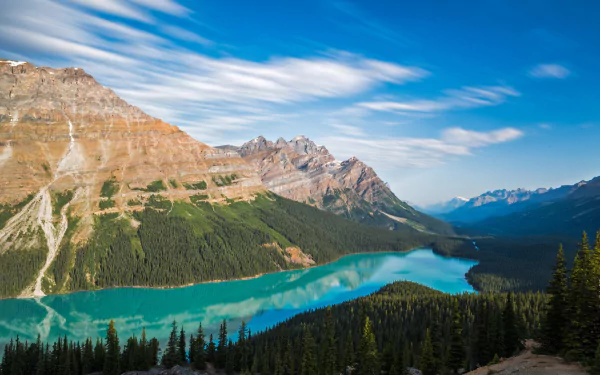panorama forest landscape mountain Canada lake nature peyto lake HD Desktop Wallpaper | Background Image