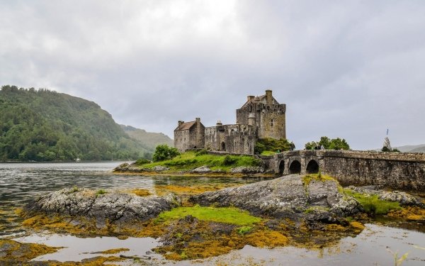 Man Made Eilean Donan Castle Castles United Kingdom Castle Scotland Bridge Lake HD Wallpaper | Background Image