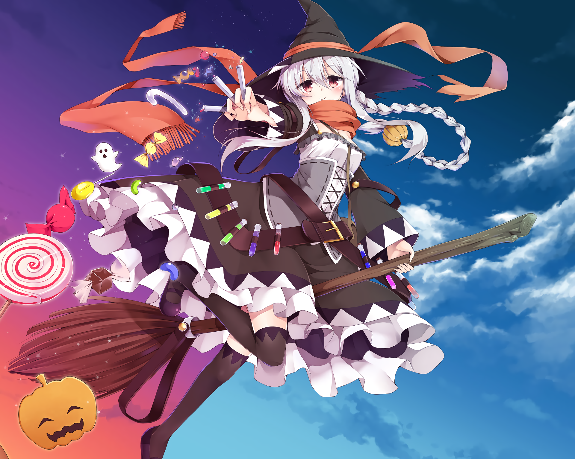 Anime Witch With Broom