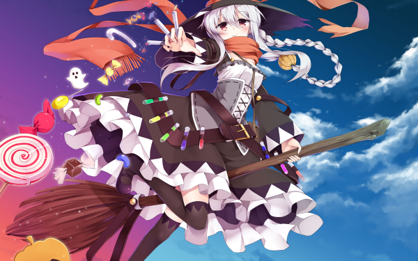 Anime Witch Halloween HD Wallpaper | Background Image