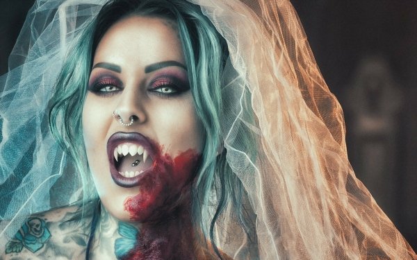 Dark Vampire Fantasy Bride HD Wallpaper | Background Image