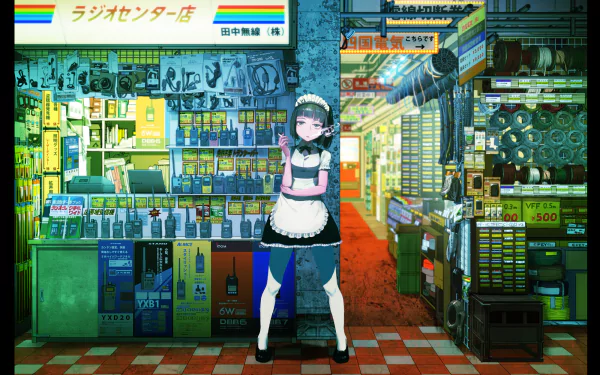 maid Anime shop HD Desktop Wallpaper | Background Image