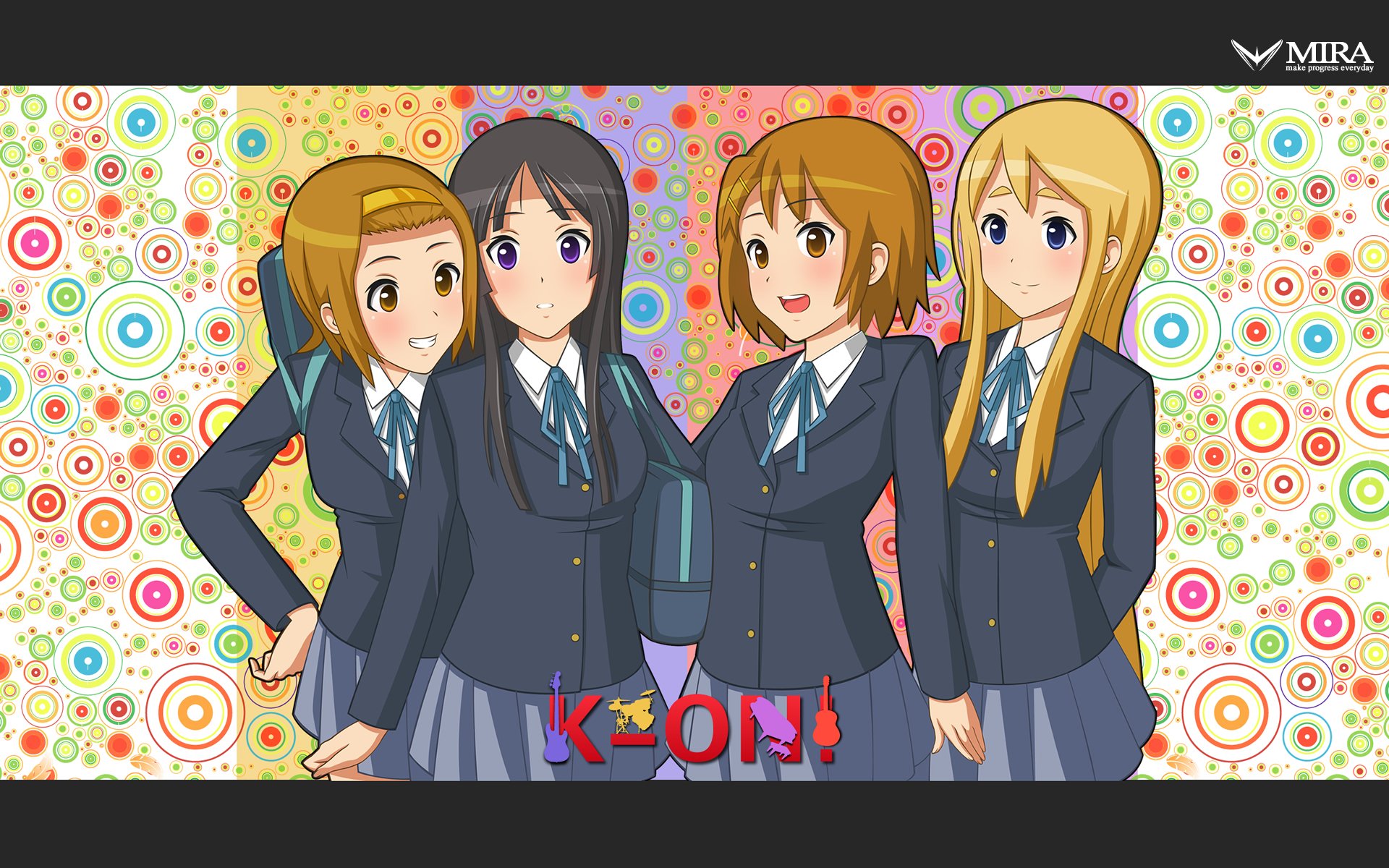 Download Tsumugi Kotobuki Yui Hirasawa Mio Akiyama Ritsu Tainaka Anime K-ON! HD Wallpaper by Mira