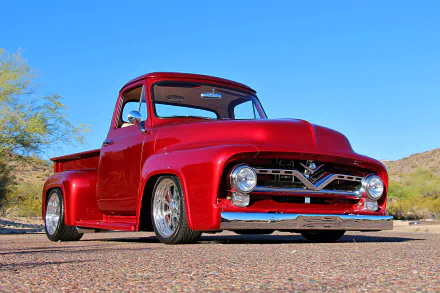 hot rod vehicle 1955 Ford F-100 HD Desktop Wallpaper | Background Image