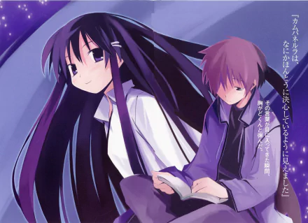 Anime Hanbun no Tsuki ga Noboru Sora HD Desktop Wallpaper | Background Image