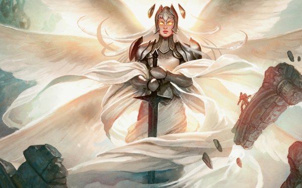 Man Made Magic: The Gathering Angel Warrior Woman Warrior Armor Wings Sword HD Wallpaper | Background Image