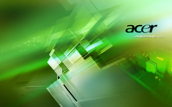 HD computer desktop wallpaper featuring a futuristic green and black design with the Acer logo and Aspire 3690 text, highlighting technology and modern aesthetics.