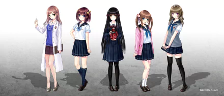 Nunokawa Riria Minobe Kanae Kurokami Toe Hinagata Mayu Harumiya Tsubakiko video game Iwaihime HD Desktop Wallpaper | Background Image