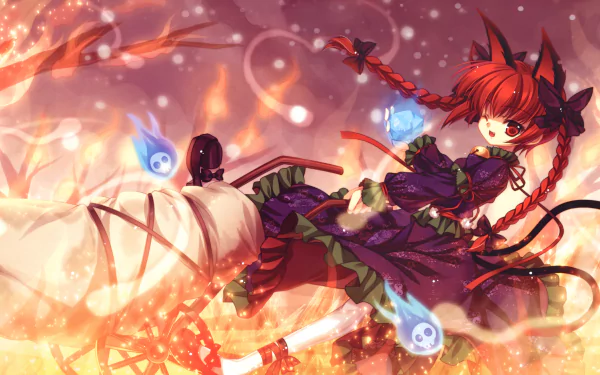 Rin Kaenbyou Anime Touhou HD Desktop Wallpaper | Background Image