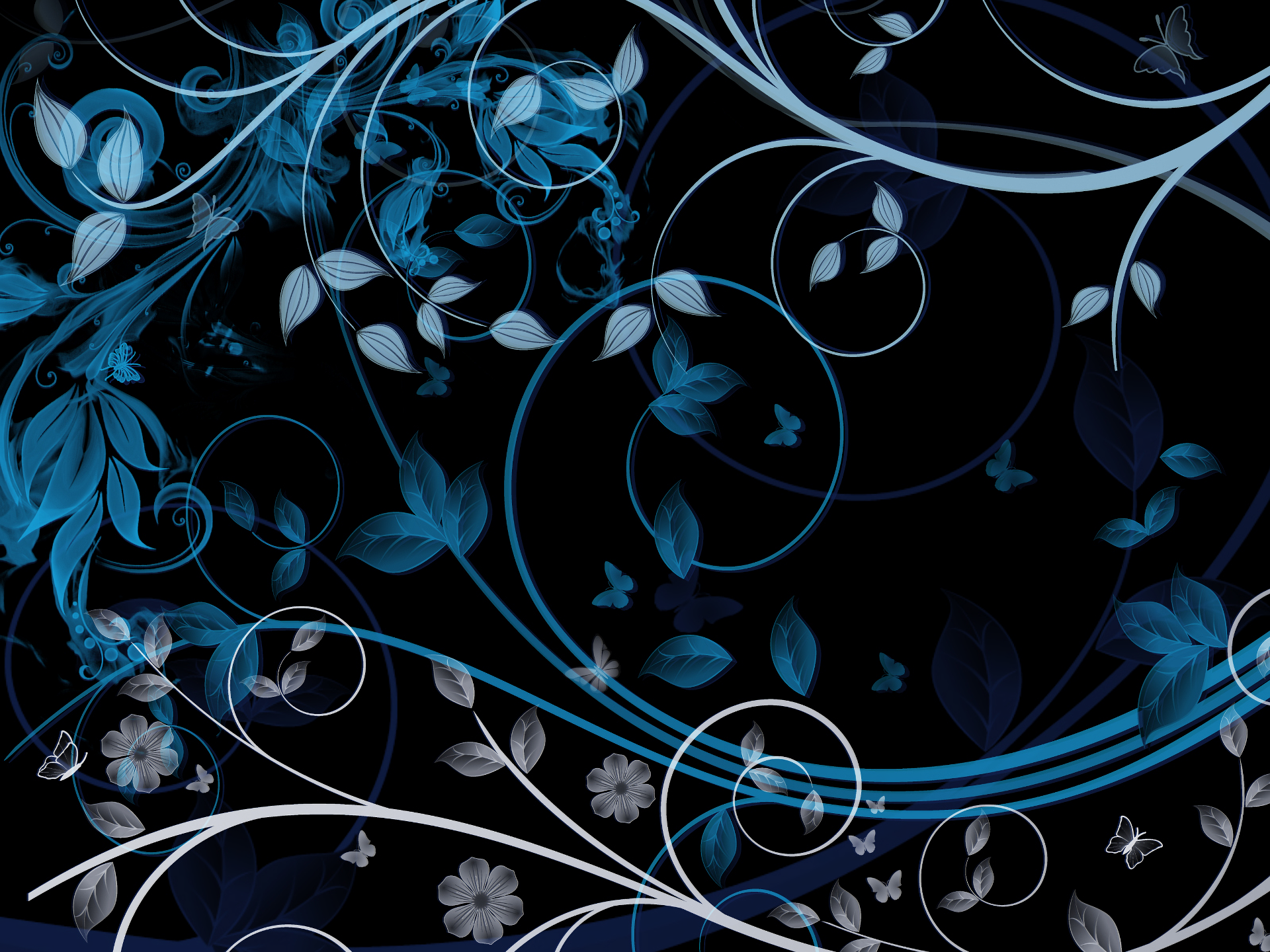 Download Leaf Blue Artistic Flower HD Wallpaper by Silent-Utopia