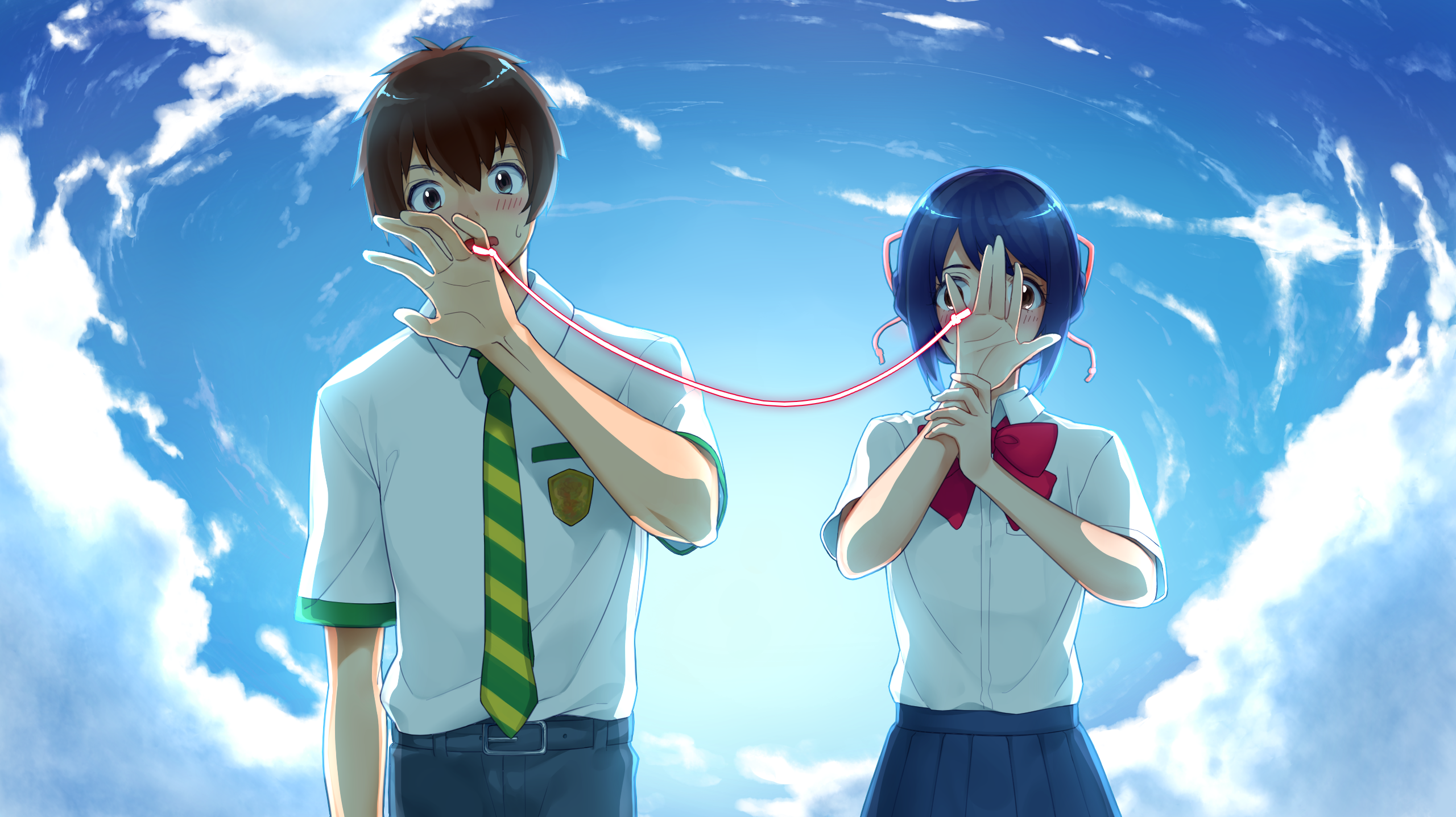 Anime Your Name. Mitsuha Miyamizu Taki Tachibana Kimi No Na Wa. Fond  d'écran